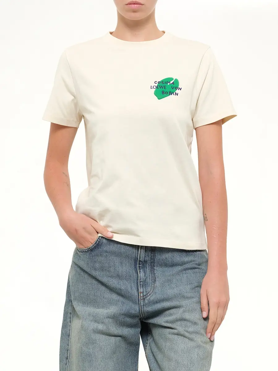 Loewe Cosma Regular Fit T-shirt in Ecru | Thumbnail 6 Loewe Cosma Regular Fit T-shirt in Ecru | Thumbnail 6