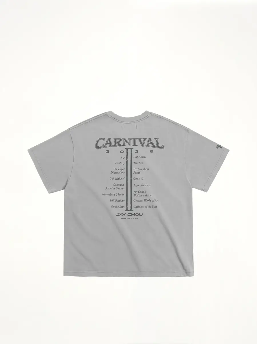 PHANTACI J Carnival II World Tour Album Washed T-shirt in Light Grey | Thumbnail 2
