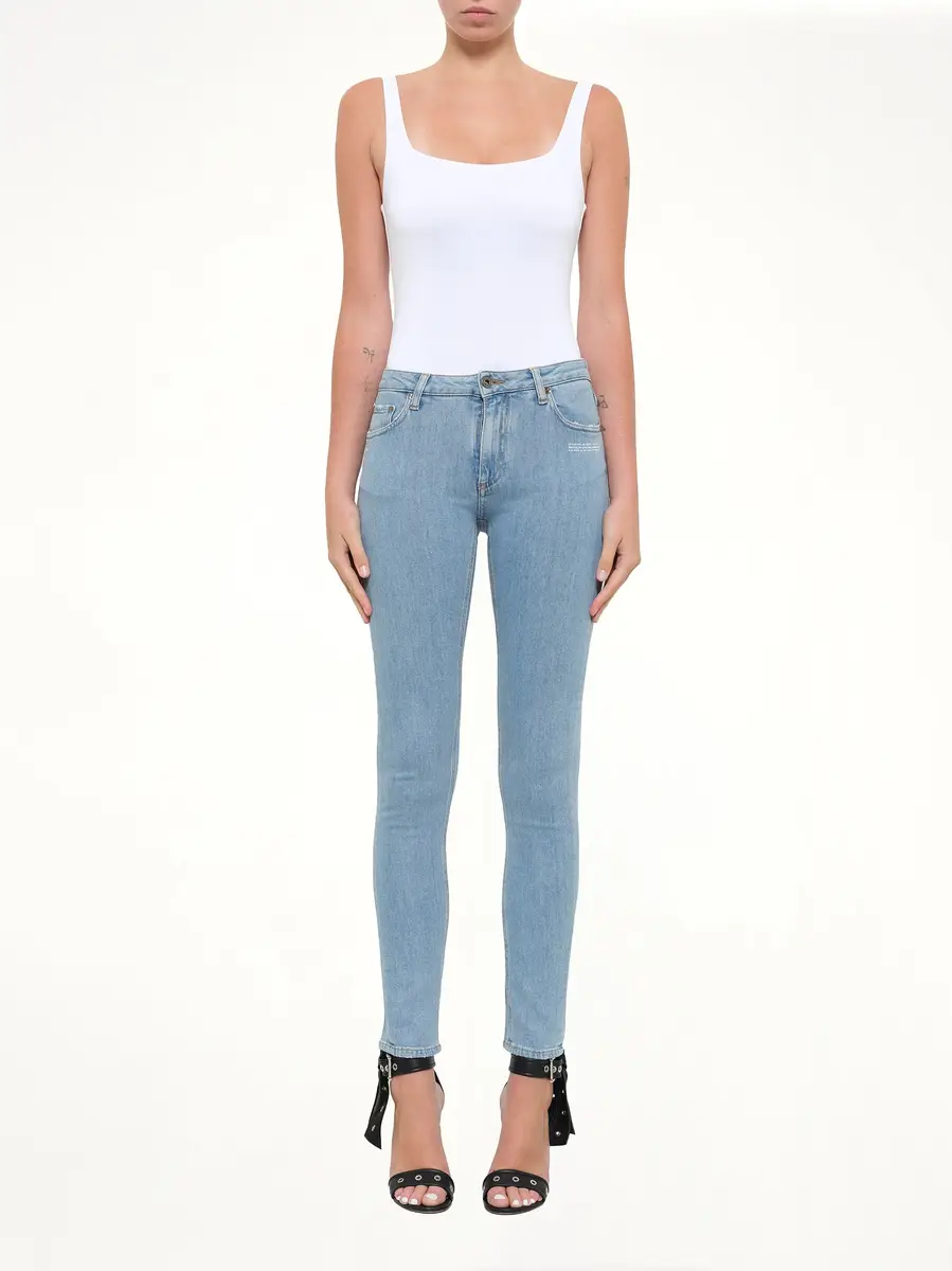 Off-White Blue Skinny 5 Pocket Jeans in | Thumbnail 2 Off-White Blue Skinny 5 Pocket Jeans in | Thumbnail 2