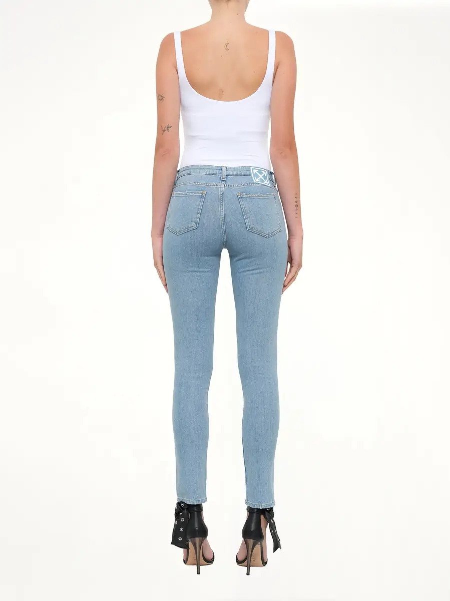 Off-White Blue Skinny 5 Pocket Jeans in | Thumbnail 4 Off-White Blue Skinny 5 Pocket Jeans in | Thumbnail 4