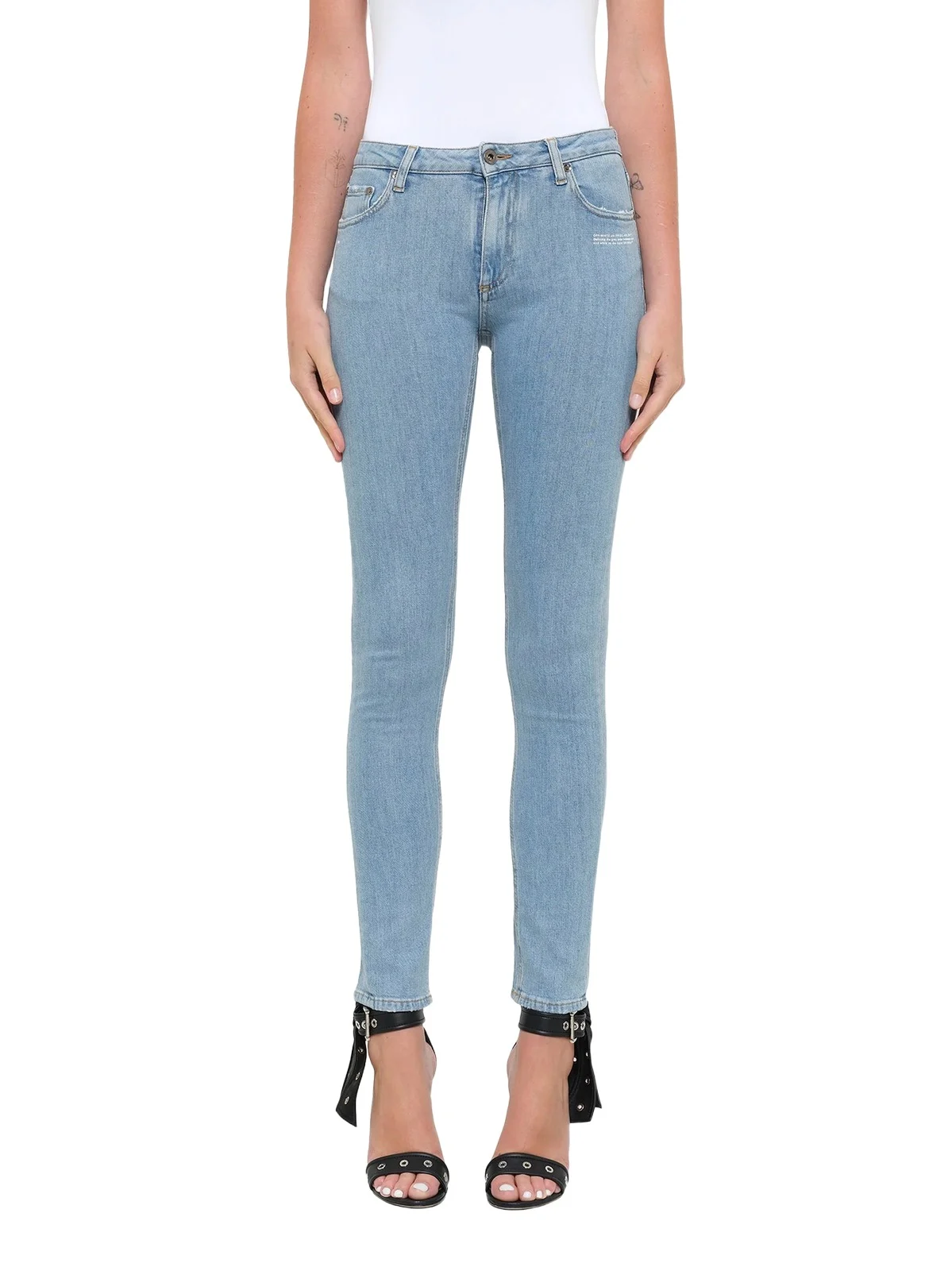 Off-White Blue Skinny 5 Pocket Jeans in
