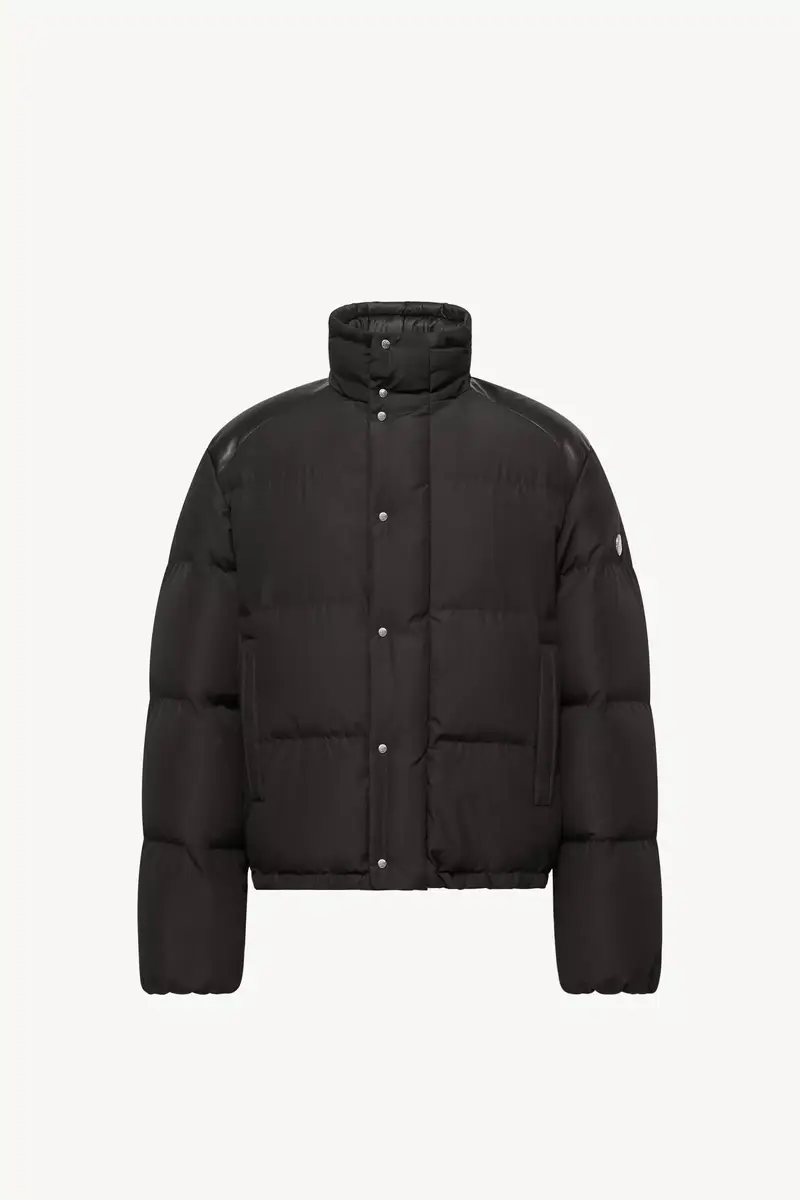 Moncler Verone Leather-trimmed Short Down Jacket | Thumbnail 2 Moncler Verone Leather-trimmed Short Down Jacket | Thumbnail 2