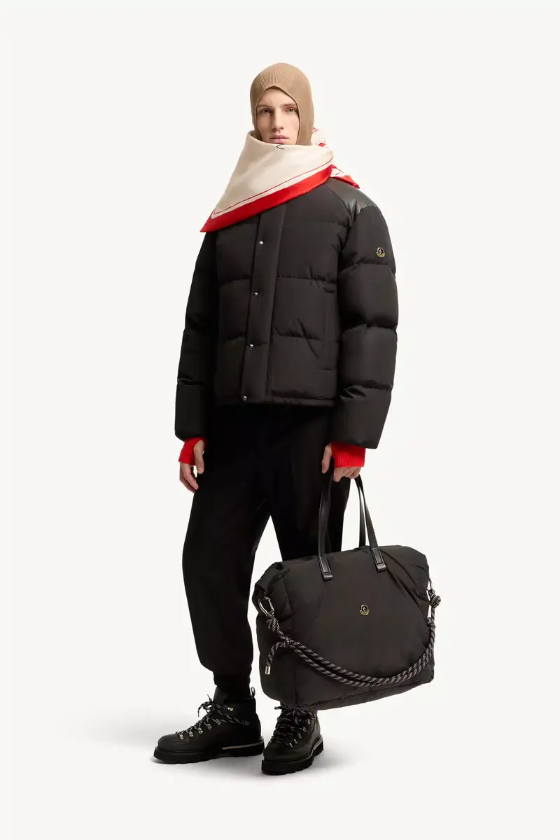 Moncler Verone Leather-trimmed Short Down Jacket | Thumbnail 3 Moncler Verone Leather-trimmed Short Down Jacket | Thumbnail 3