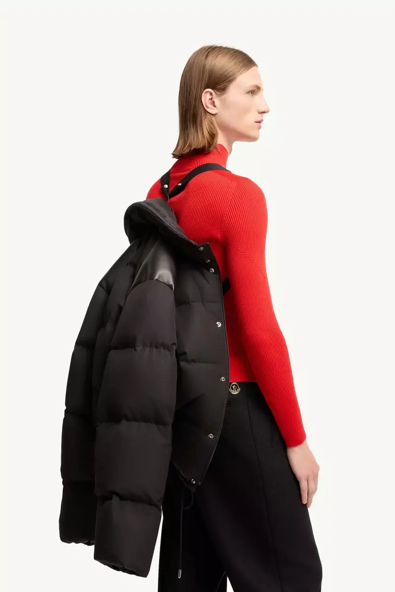 Moncler Verone Leather-trimmed Short Down Jacket | Thumbnail 7 Moncler Verone Leather-trimmed Short Down Jacket | Thumbnail 7