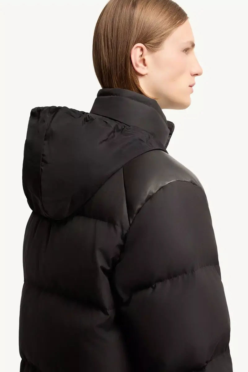 Moncler Verone Leather-trimmed Short Down Jacket | Thumbnail 8 Moncler Verone Leather-trimmed Short Down Jacket | Thumbnail 8