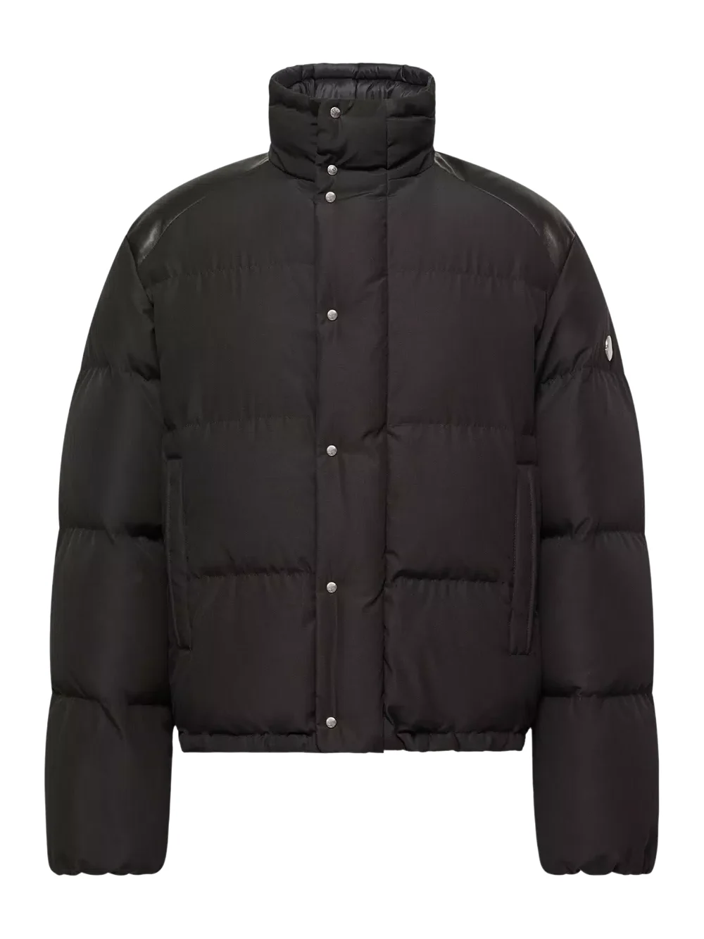 Moncler Verone Leather-trimmed Short Down Jacket