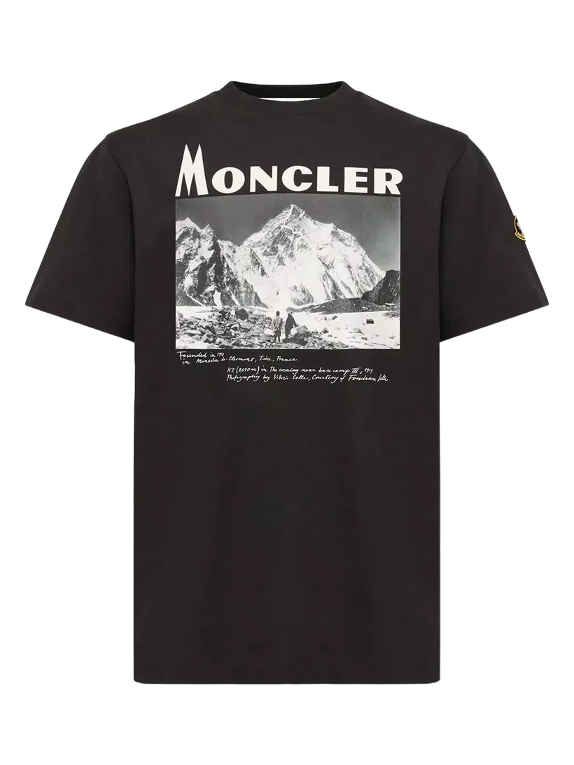 Moncler K2 Print Short Sleeve Cotton Jersey T-shirt
