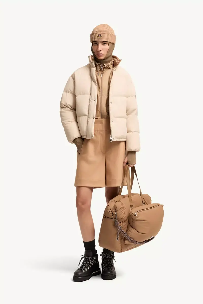 Moncler Verone Leather-trimmed Short Down Jacket | Thumbnail 3