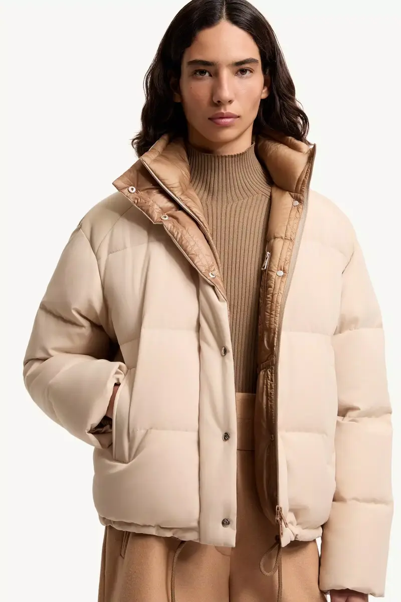 Moncler Verone Leather-trimmed Short Down Jacket | Thumbnail 9