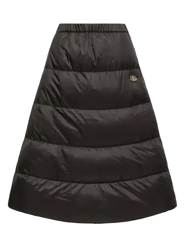 Reversible Wool Twill Padded Midi Skirt Reversible Wool Twill Padded Midi Skirt