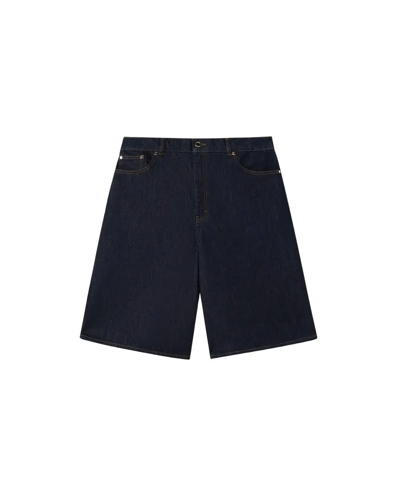 Casablanca Indigo Raw Denim Shorts