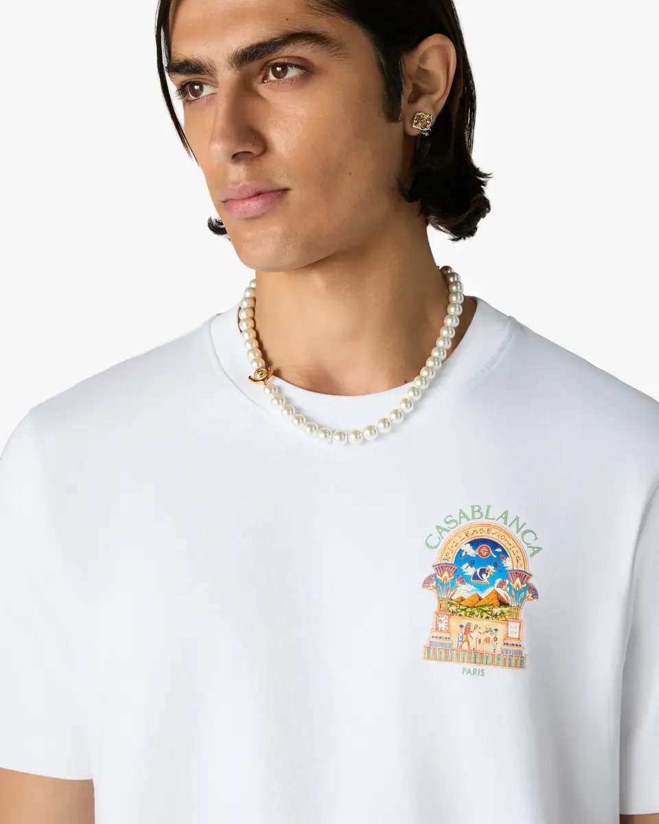 Casablanca White Egyptian L'Arche Short Sleeve T-Shirt | Thumbnail 4 Casablanca White Egyptian L'Arche Short Sleeve T-Shirt | Thumbnail 4