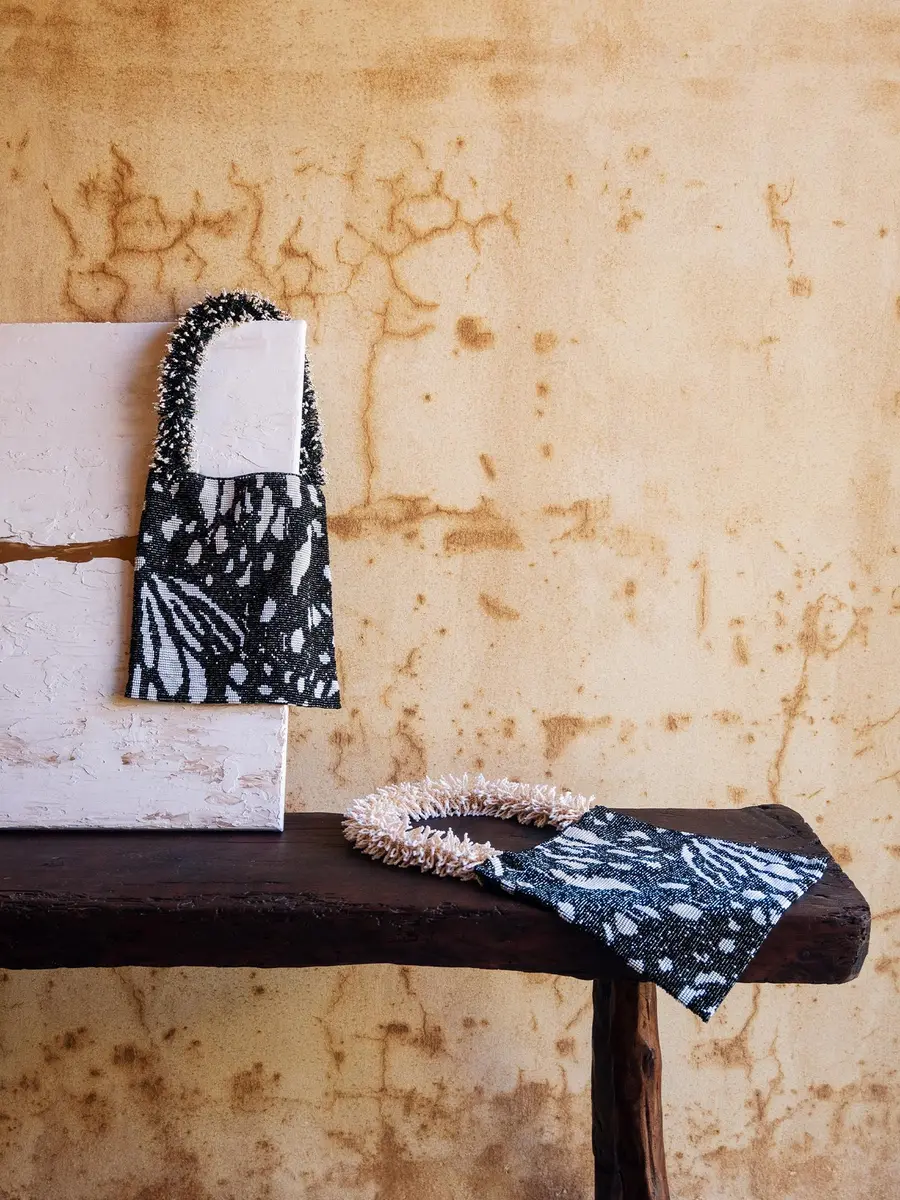 SAC DE SOUL Black and Cream Butterfly Clash of Prints Bag | Thumbnail 2 SAC DE SOUL Black and Cream Butterfly Clash of Prints Bag | Thumbnail 2