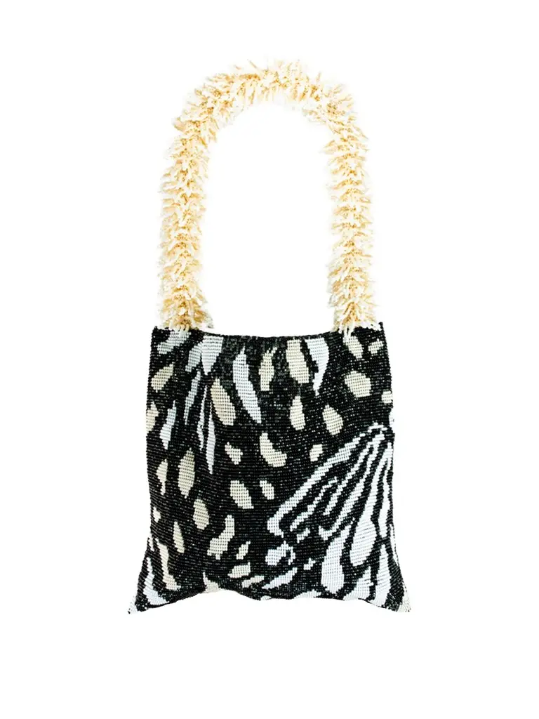 Black and Cream Butterfly Clash of Prints Bag Black and Cream Butterfly Clash of Prints Bag