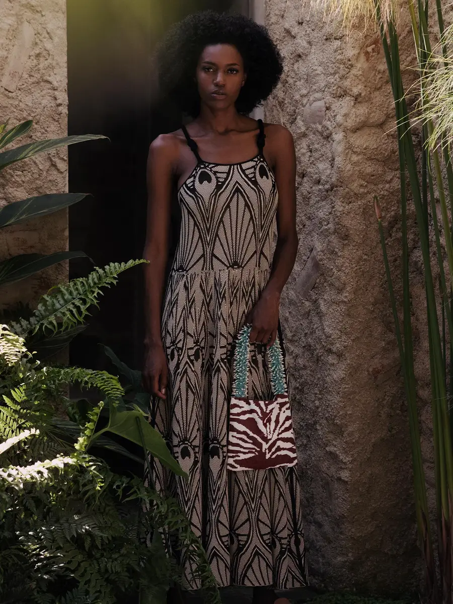 SAC DE SOUL Brown and Turquoise Zebra Clash of Prints Bag | Thumbnail 2