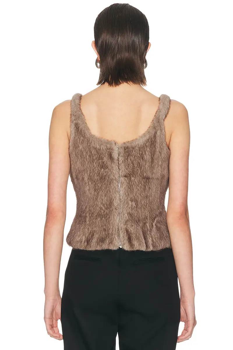 Alexander Wang Faux Fur Fitted Tank Top | Thumbnail 3 Alexander Wang Faux Fur Fitted Tank Top | Thumbnail 3