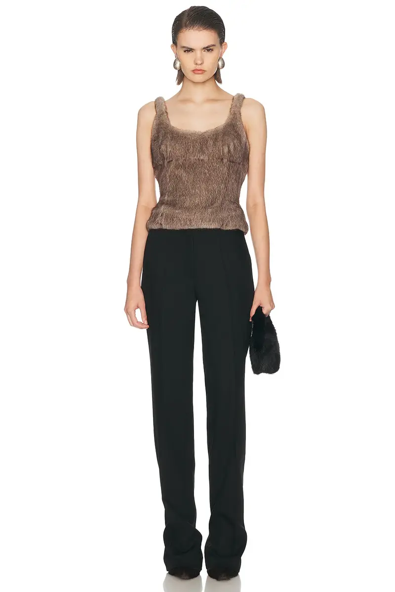 Alexander Wang Faux Fur Fitted Tank Top | Thumbnail 4 Alexander Wang Faux Fur Fitted Tank Top | Thumbnail 4