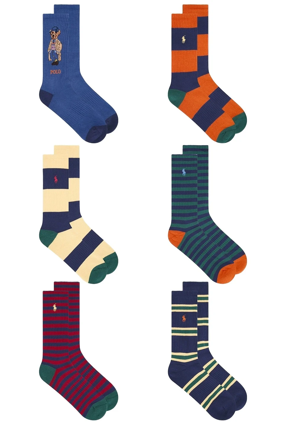 Polo Ralph Lauren Litchfield Bear Socks 6-Pack