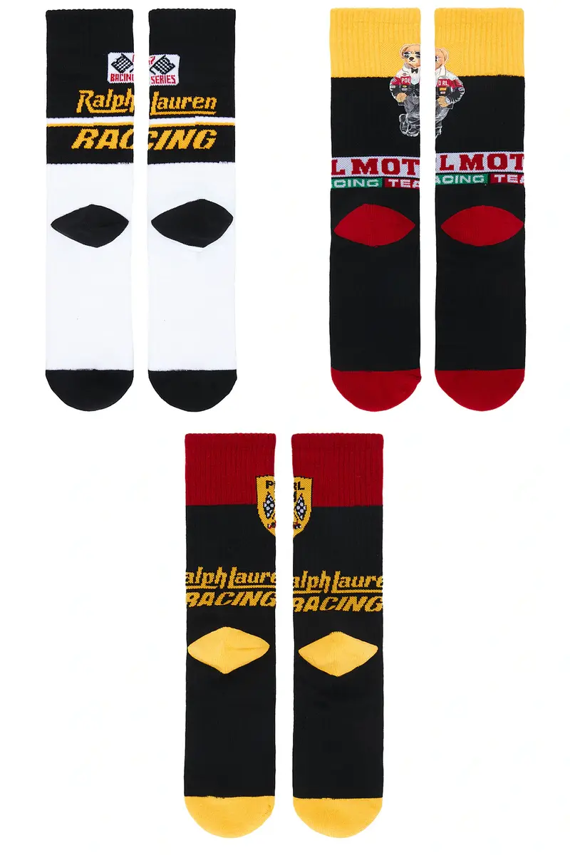 Polo Ralph Lauren RL Moto Bear Crew Socks 3-Pack Giftbox | Thumbnail 5 Polo Ralph Lauren RL Moto Bear Crew Socks 3-Pack Giftbox | Thumbnail 5