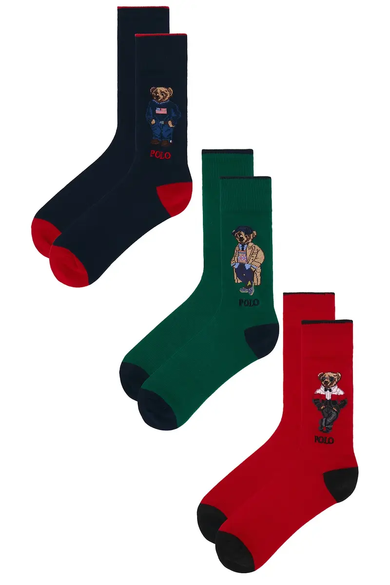 Polo Ralph Lauren Seasonal Bears Slack Socks 3-Pack Giftbox | Thumbnail 3