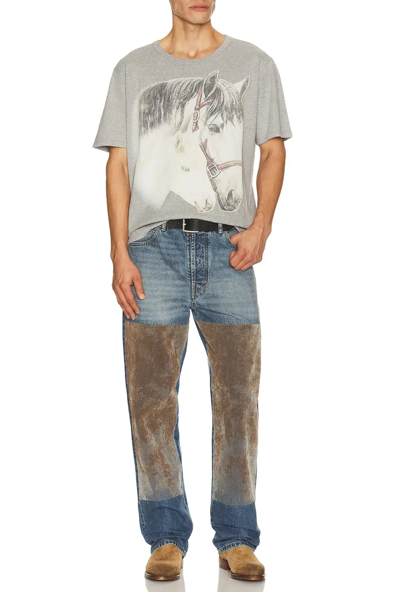 Maison Margiela Flocked Patch Denim Trousers | Thumbnail 4 Maison Margiela Flocked Patch Denim Trousers | Thumbnail 4