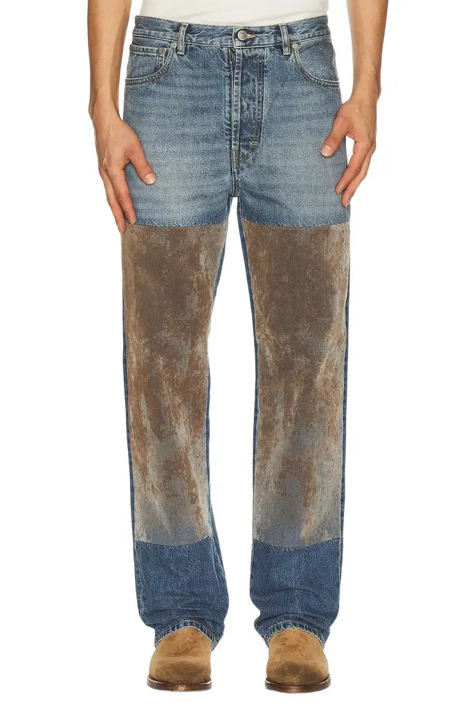 Maison Margiela Flocked Patch Denim Trousers