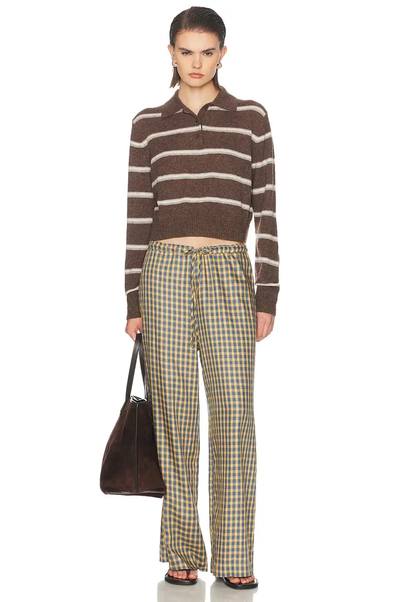 DONNI. The Tencel Plaid Tie Pant | Thumbnail 6