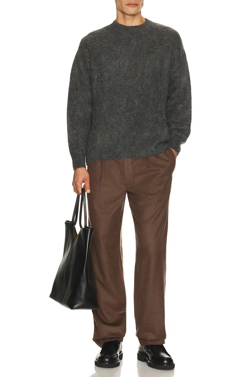 Soft Goat Relaxed Fit Alpaca Crewneck Sweater | Thumbnail 3