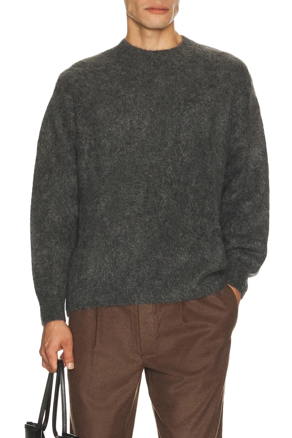 Relaxed Fit Alpaca Crewneck Sweater