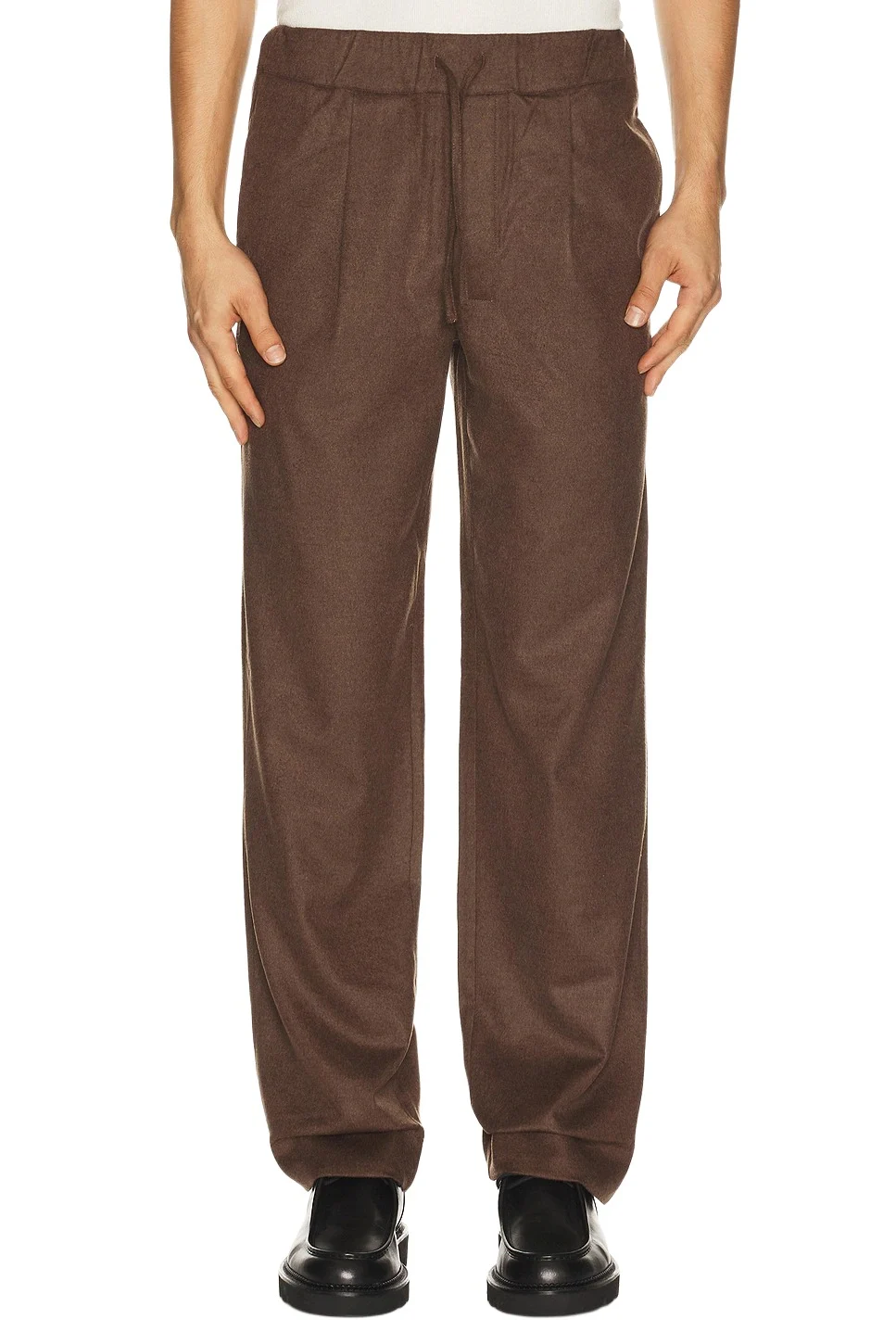 Soft Goat Straight Drawstring Trousers