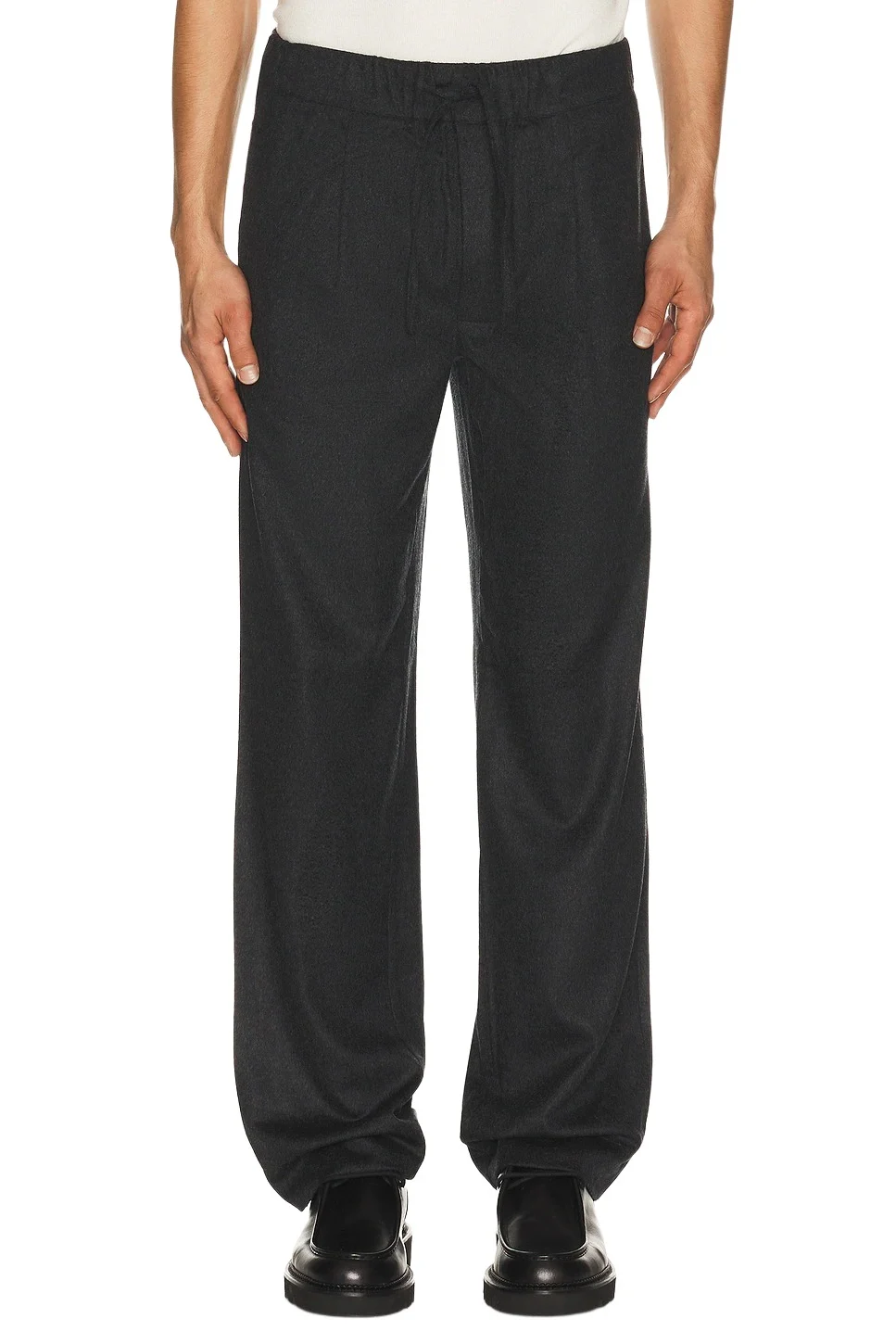 Soft Goat Straight Drawstring Trousers