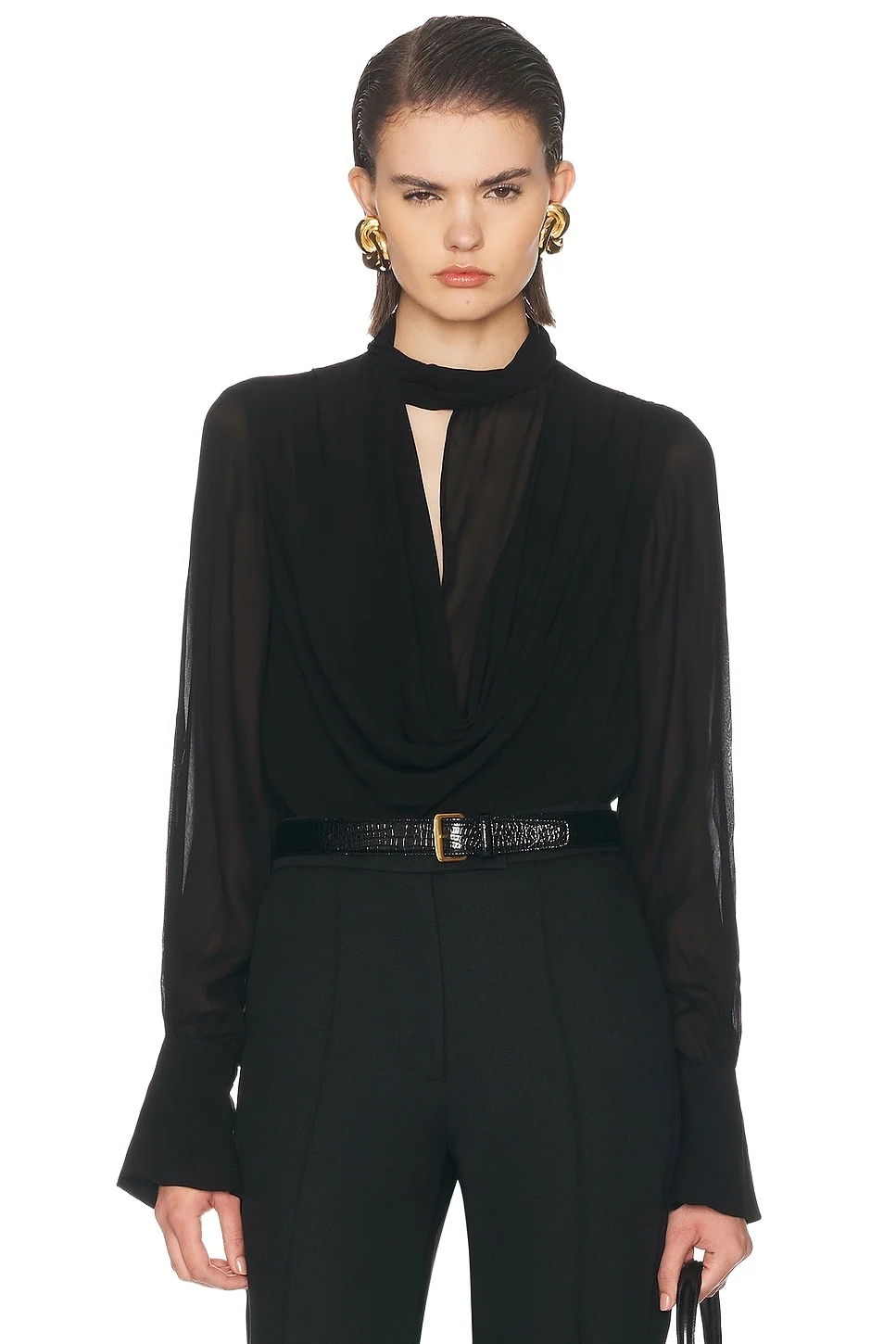 Amara Double Layer Cowl Neck Blouse Amara Double Layer Cowl Neck Blouse