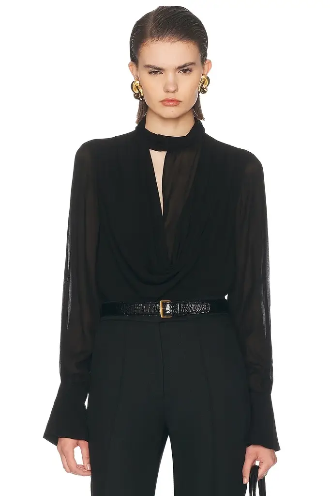 Amara Double Layer Cowl Neck Blouse Amara Double Layer Cowl Neck Blouse