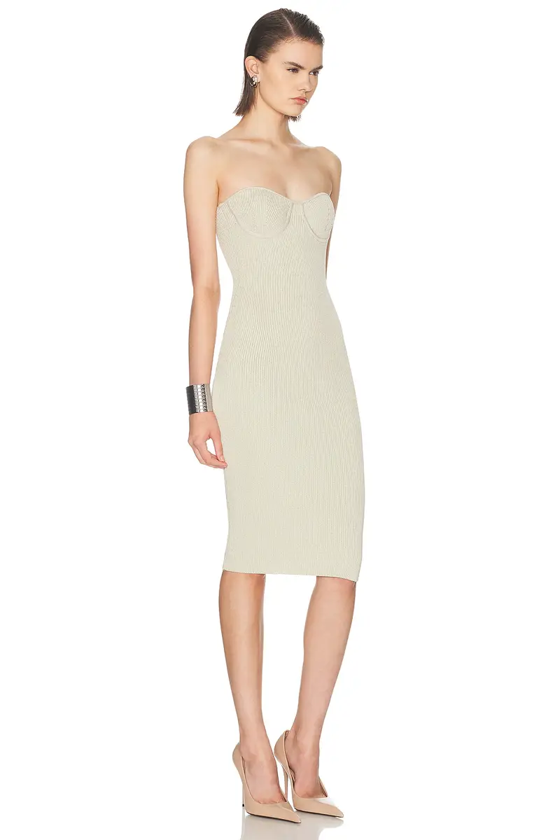 Mônot Flat Knit Strapless Midi Dress | Thumbnail 2