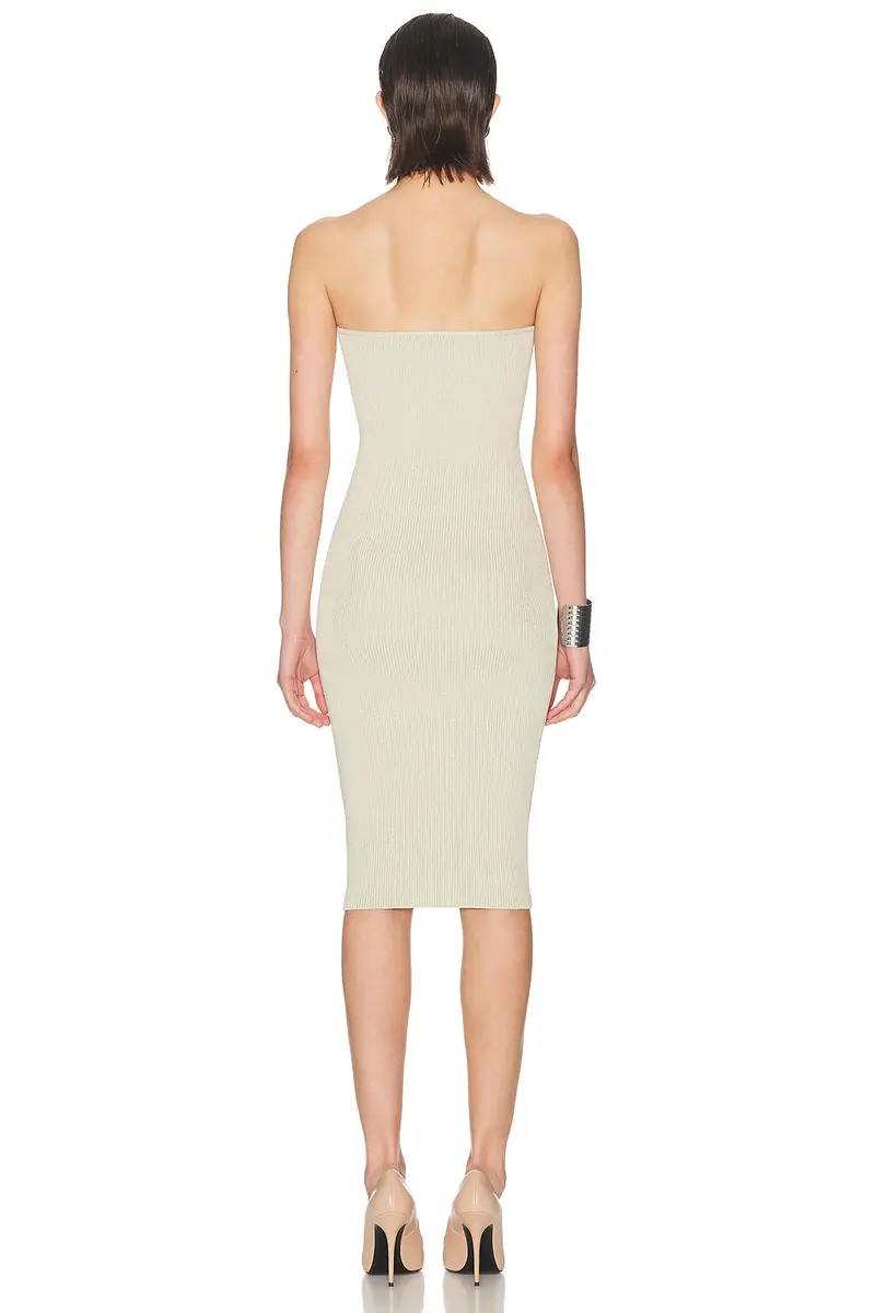 Mônot Flat Knit Strapless Midi Dress | Thumbnail 3