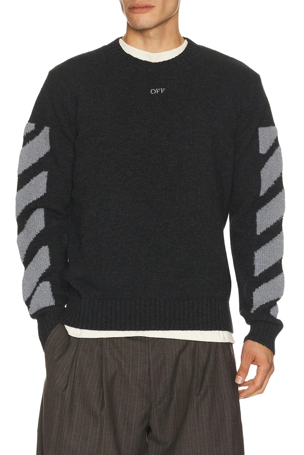 Diag Fuzzy Knit Crewneck Sweater Diag Fuzzy Knit Crewneck Sweater