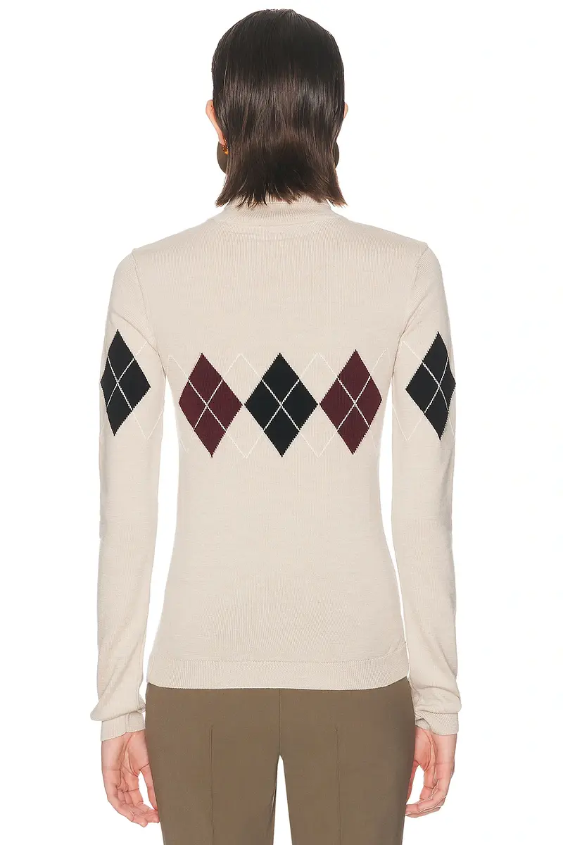 Mugler Argyle Knit Turtleneck Sweater | Thumbnail 3 Mugler Argyle Knit Turtleneck Sweater | Thumbnail 3
