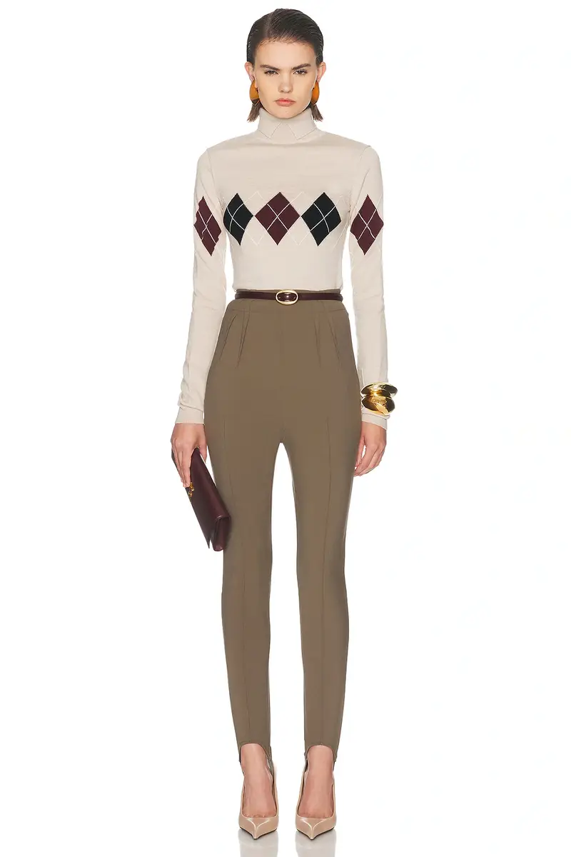 Mugler Argyle Knit Turtleneck Sweater | Thumbnail 4 Mugler Argyle Knit Turtleneck Sweater | Thumbnail 4