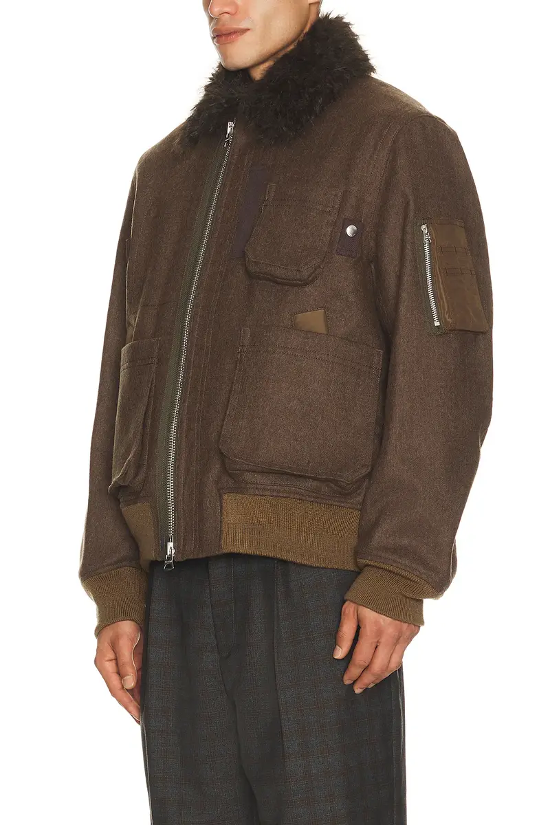 Sacai Wool Melton Blouson | Thumbnail 2 Sacai Wool Melton Blouson | Thumbnail 2