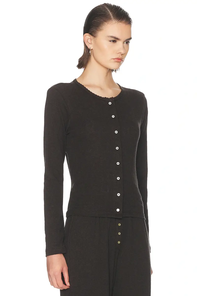 LESET Pointelle Classic Cardigan | Thumbnail 2