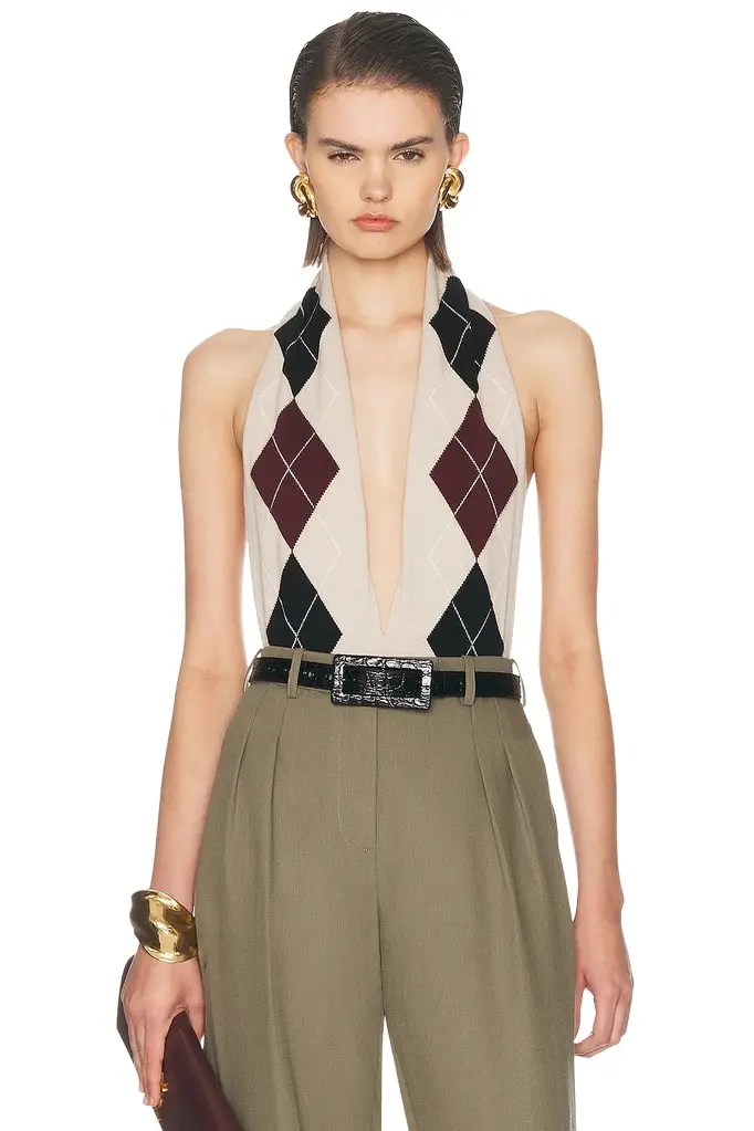 Argyle Wool Bodysuit Argyle Wool Bodysuit