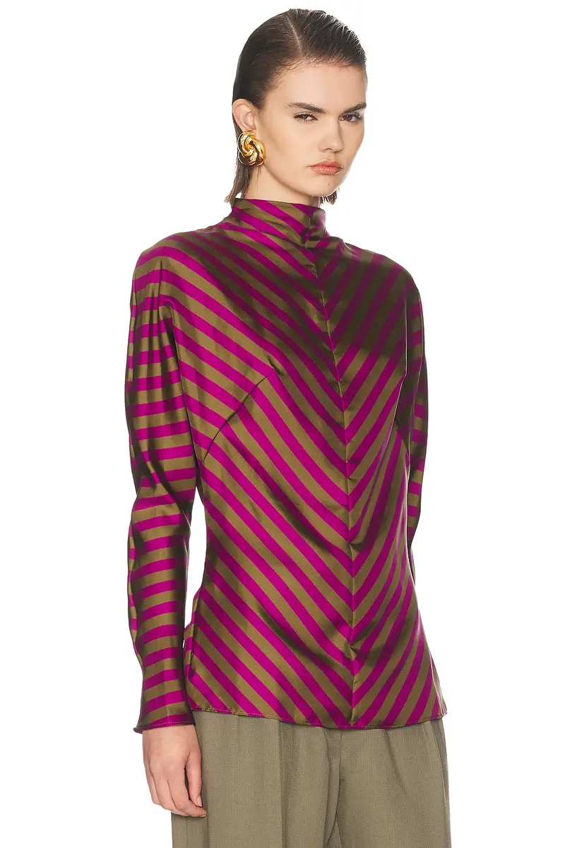 Mugler Silk Turtleneck Top | Thumbnail 2 Mugler Silk Turtleneck Top | Thumbnail 2