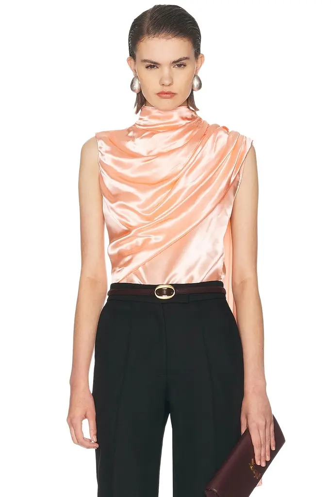 Mugler Sleeveless Cape Blouse