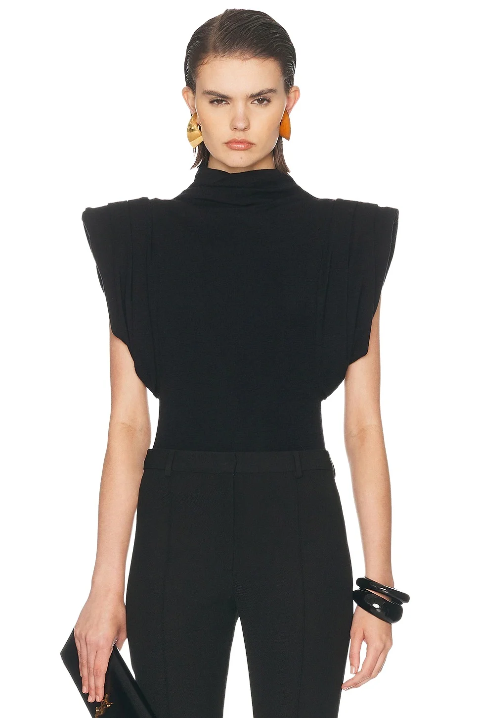 Mugler Draped Sleeveless Top