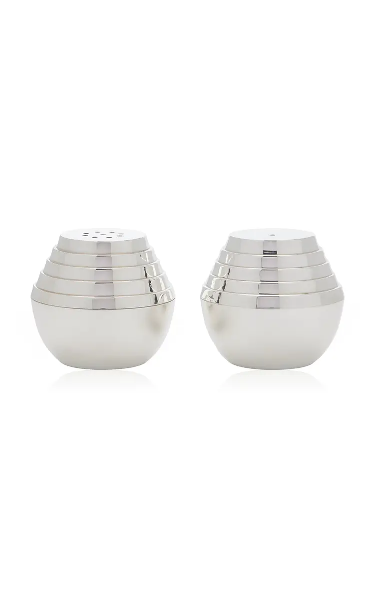 Silver-Plated Salt & Pepper Shaker Set Silver-Plated Salt & Pepper Shaker Set