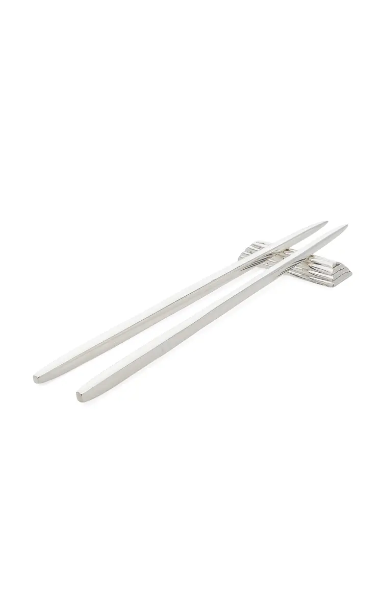 Silver-Plated Chopsticks & Rest Silver-Plated Chopsticks & Rest