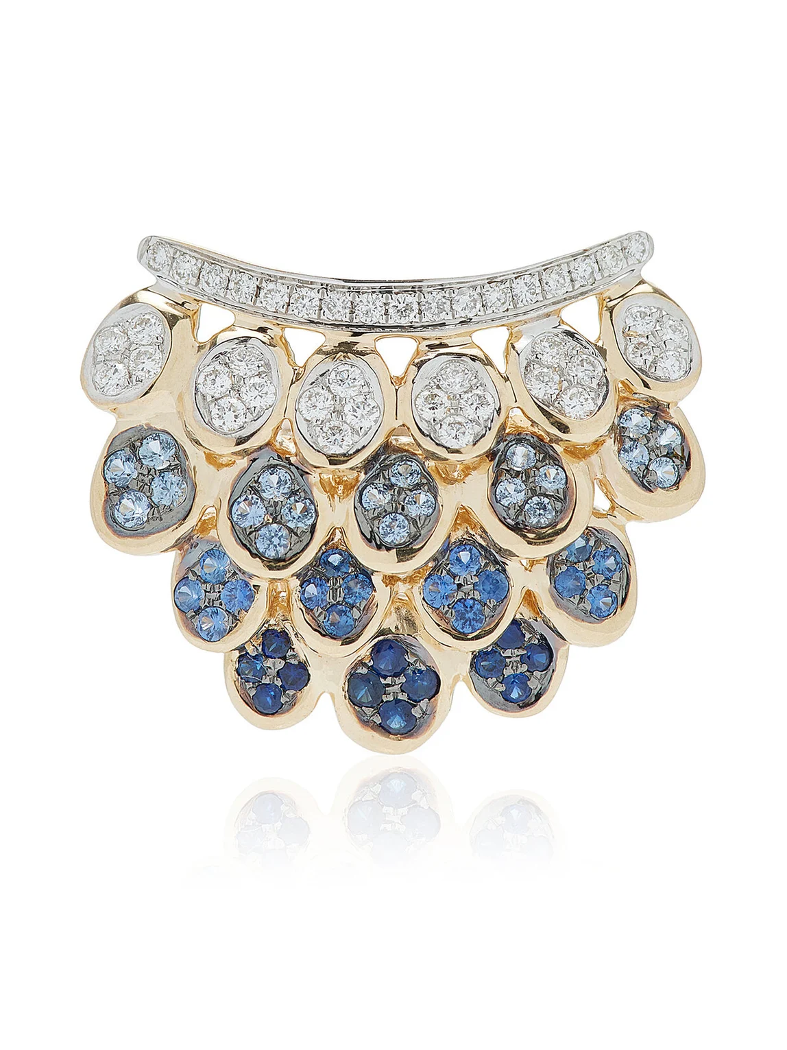 Rainbow K Exclusive Blossom 14k Yellow Gold Sapphire and Diamond Single Earring
