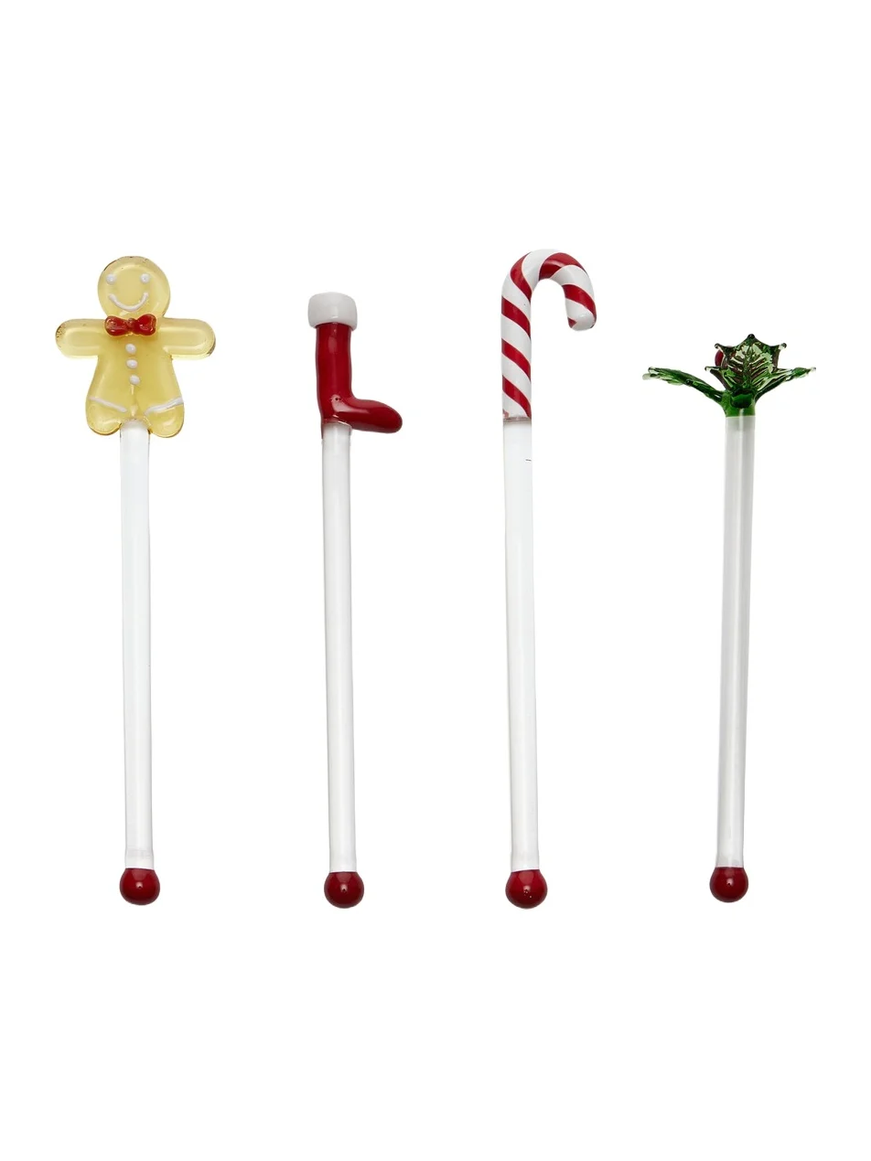 Moda Domus Set-of-Four Holiday Cocktail Stirrers