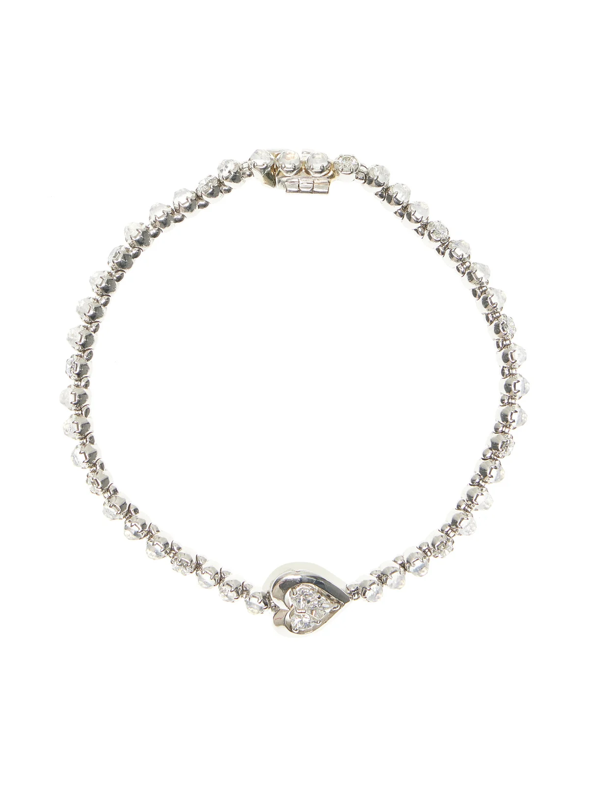 Mosaic Platinum Diamond and Moonstone Tennis Bracelet Mosaic Platinum Diamond and Moonstone Tennis Bracelet