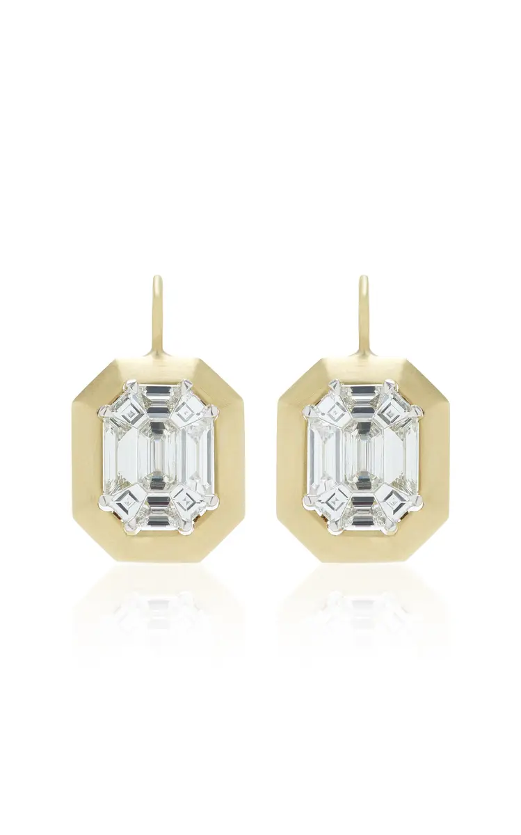 Mosaic 18K Yellow Gold Diamond Earrings Mosaic 18K Yellow Gold Diamond Earrings